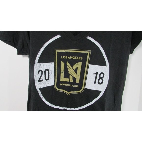 LOS ANGELES FC LAFC LA FC Black MAJESTIC MLS V-Neck Tee T-SHIRT WOMENS S *NEW* - Picture 2 of 9